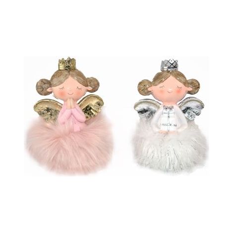 Bambolina Bambola Decorativo Natalizio con Luce 14 cm 2 Colori (1/2)
