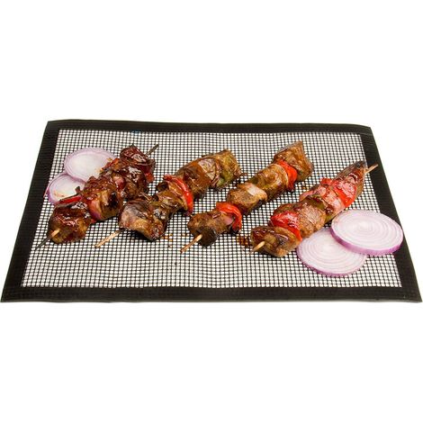 Tapis de cuisson antiadhésifs en maille pour barbecue, réutilisables et faciles à nettoyer, 40 x 30 cm, lot de 3