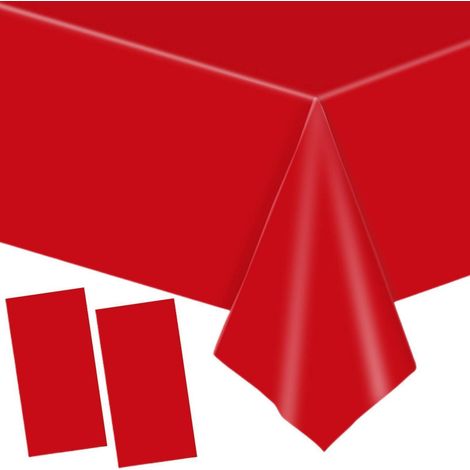 2er Set Einweg Tischdecke Rot 137x274cm wasserdicht für Partys