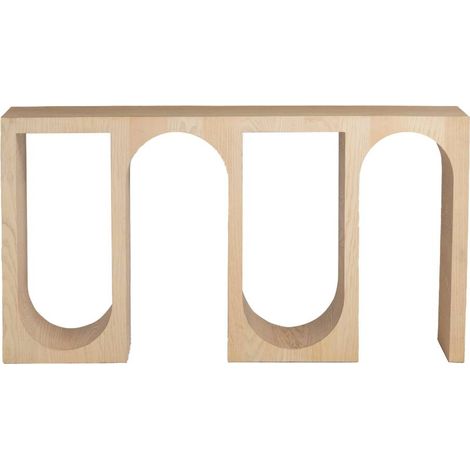 Made In Meubles – Console en chêne Octave – Dimensions H75 cm, L140 cm, P25 cm – Plateau lisse pour décor dynamique – Poids 23 kg (1/5)