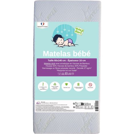 Matelas 60x140 cm Berceau Bébé ou Lit bébé (1/5)