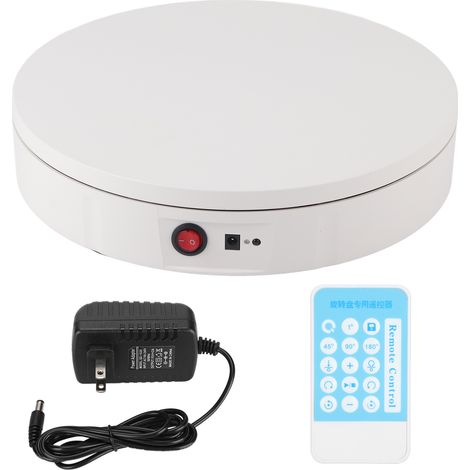 Plateau tournant électrique rotatif pour montre Ø30 cm, support d'exposition rond avec télécommande, prise US 100‑240V (1/5)