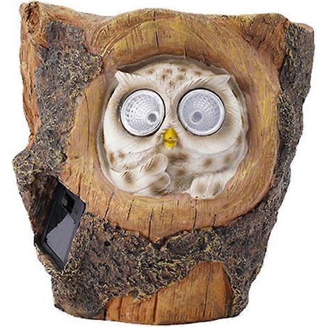 Lampe solaire hibou dessin animé avec pot de fleurs statue pot de fleurs pour maison jardin porche