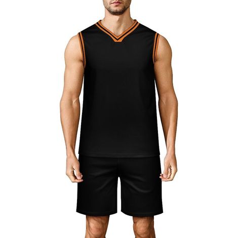 Men's Basketball Jersey Set  2-Piece Basketball Tank Top and Shorts, Breathable Sportswear for Fitness, Men's Basketball Tracksuit (1/5)