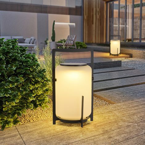 Lampada da prato solare da esterno IP65 impermeabile, lampada da terra in vetro per villa da giardino, luci da campeggio portatili