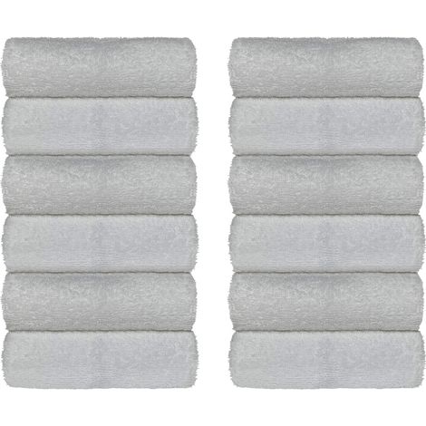 Set Asciugamani Bagno 100% Cotone Super Assorbenti Telo Doccia Spugna Professionali Salvietta Lavetta Viso Asciugamano Salviette Teli Asciugamano Ospite Qualità Hotel Lavette 12 Salviette viso - Grigi