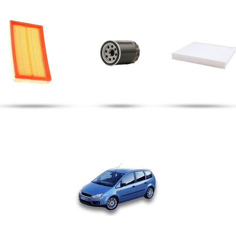 Kit tagliando 3 filtri compatibile con Ford Focus C-Max 1.8 16V 92kw dal 2004 (1/4)