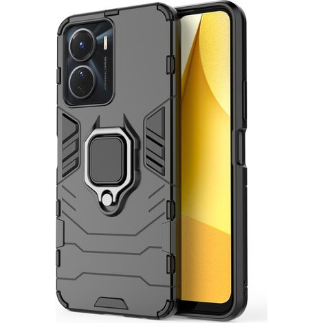 Étui pour Vivo Y16 4G, anneau de support, noir (1/5)