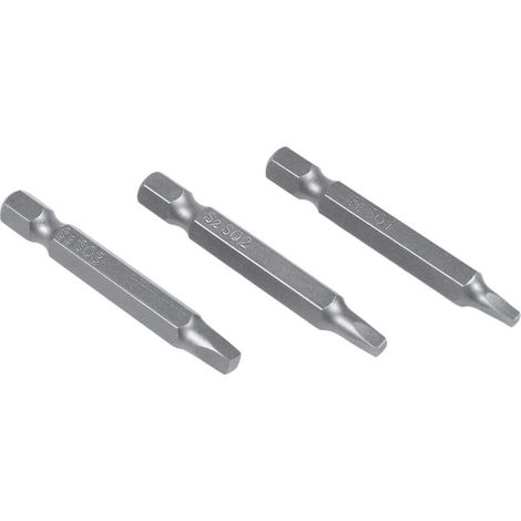 Lot de 3 embouts de tournevis hexagonaux 50 mm (1/4 pouce) en alliage S2, embouts de tournevis magnétiques, outils à main en acier allié (1/5)