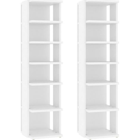 Maison Exclusive - Scarpiere 2 pz Bianche 27,5x27x102 cm in Legno Multistrato
