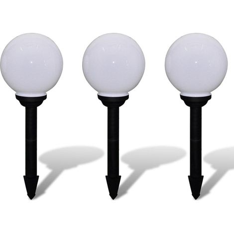 Sfere solari da esterno 20 cm 3 pezzi decorazione luminosa 2402038