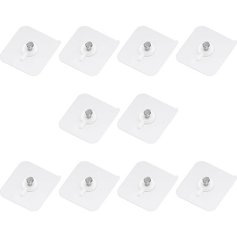 10 Stück Bilderhaken Selbstklebend,Transparent Klebenagel Bilder Aufhängen,Bilder Klebehaken Bildaufhängung Ohne Bohren Wand für Bilderrahmen Dekorative Gemälde-Maximale Belastung 2 kg (1/5)