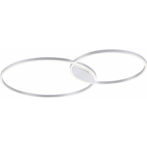 Plafonnier design Q-Kate 2 anneaux 124cm gris - 6590-95 (1/3)