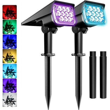 Lampada solare LED per prato, impermeabile, proiettore esterno per paesaggio, giardino, villa e cortile lampada da infilare nel terreno per illuminare gli alberi – deng  ALOVEZ (1/4)