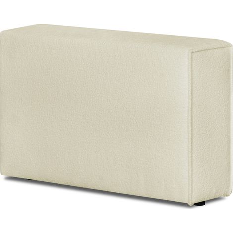 Accoudoir gauche pour canapé modulable en tissu bouclé écru - Harper Mod (1/3)
