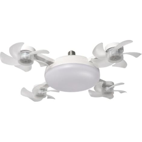 Lustre Ventilateur de Plafond LED avec Télécommande, Lumière Tricolore et Variateur, 3 Vitesses, Minuterie 2H/4H, pour Chambre Salon Salle à Manger(four heads) (1/4)