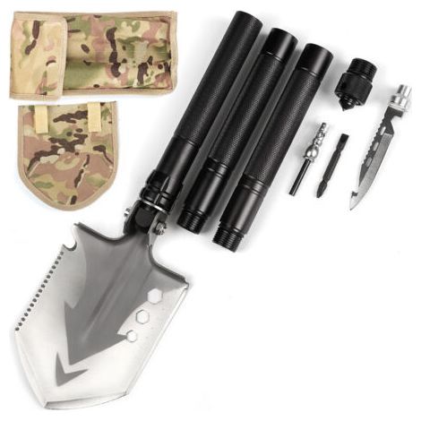 Survival Shovel, 12 Functions Folding Shovel, 82cm Military Multifunction Survival Shovel for Camping, Survival, Hiking and Gardening Survival Shovel, 12 Functions Folding Shovel, 82cm Survival Shovel (1/4)