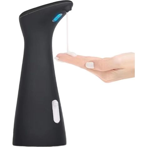 Dispenser di sapone liquido per le mani, 200 ml, automatico, senza contatto, impermeabile, nero opaco.