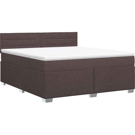 Maison Exclusive - Letto box spring con materasso Marrone Scuro 180 x 200 cm (1/5)
