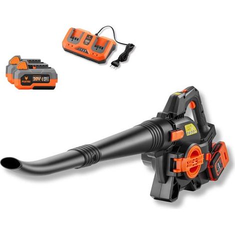 FUXTEC 40 Volt 2en1 Kit souffleur/aspirateur de feuilles à batterie, puissant broyeur de feuilles, sac à feuilles inclus, FX-E2LBS-SET (1/5)