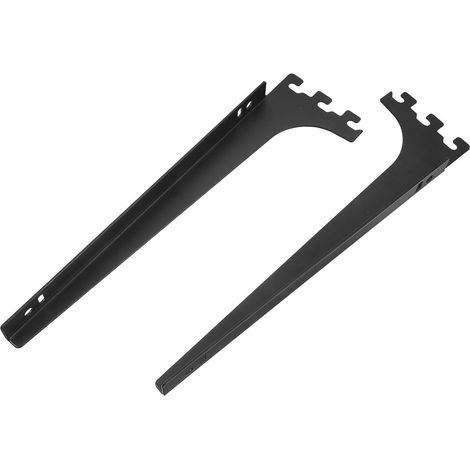 2 Pcs Supports D'étagère en Fer Noir Réglables pour Charges Lourdes, pour Entrepôts et Rayonnages de Supermarché Robustes (1/5)