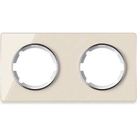 Plaque de finition OneKeyElectro Garda, horizontal, 2 postes, beige