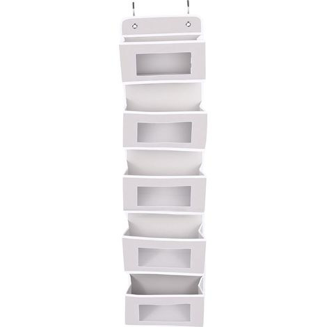Organisateur de porte à 5 niveaux, sac de rangement suspendu pour chambre, salle de bain, buanderie, chambre d'enfant, gris. (1/5)