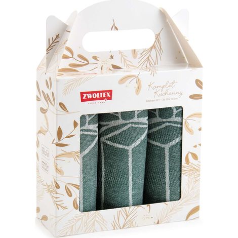 Zwoltex Küchenhandtuch-Set „Weihnachtszauber“ (grün) (1/3)