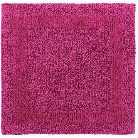 HOMESCAPES Tapis de douche en coton, 50 x 50 cm – Framboise