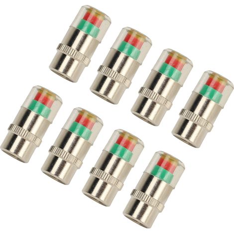 8 Capuchons de Valve Pneu 35 PSI 2,4 Bar TPMS Indicateur de Pression avec Alerte 3 Couleurs (1/5)