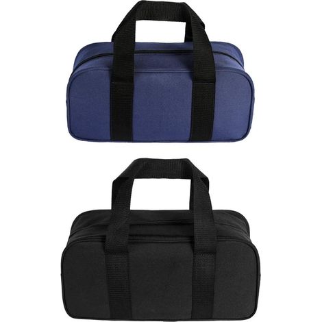 Lot de 2 sacs à outils à ouverture large A noir avec bleu pour jardin (1/5)