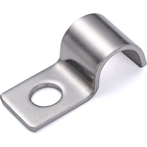 CSPARKV 25 Pièces P-Clip Pour Les Câbles Un Trou Clips En Acier Inoxydable Fixation Pour Tube Clips Pour Serre Pour La Fixation De Câbles et Fils Ø 10 mm (1/4)