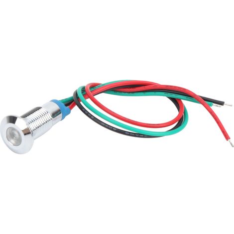 Vente de quatre ensembles, voyants/clignotants LED bicolores étanches en métal de 8 mm, cathode commune 3-6 V rouge/vert. (1/5)