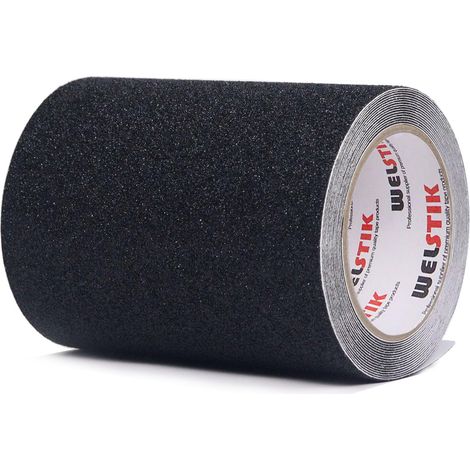 Bande Antidérapante Adhésive, 15 cm x 5 m, Forte Adhérence, Résistante à l'Eau, pour Escaliers, Sols, Intérieur et Extérieur, Ruban de Sécurité Antidérapant, Noir (1/5)