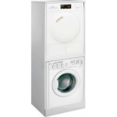 Mobile Coprilavatrice e Asciugatrice a Colonna DH Nobilitato Idrofugo Bianco L 70,3 x P 60,6 x H 179