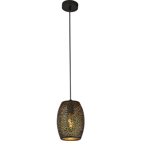 Sospensione Contemporanea Laser Acciaio Nero Oro 1 Luce E27 (1/5)