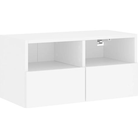 Mobile TV multimediale scaffale per televisione televisione buffet sala da pranzo soggiorno camera da letto a parete 60 x 30 x 30 cm derivati del legno bianco 020027792