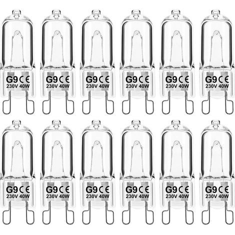 Ampoules Halogènes G9JINFGERNELot de 1240 W 230 VIntensité VariableBlanc Chaud 2700 KIdéales pour Fours et Plafonniers, Éclairage Confortable et Durable