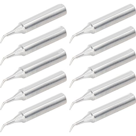 Lot de 10 pointes fer à souder station remplacement, type IS chauffage interne universel, tête coudée pour fer à souder professionnel. (1/5)