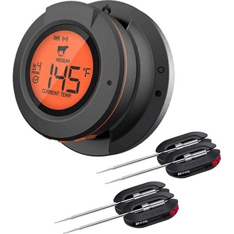 Thermomètre à Viande Bluetooth Sans Fil Intelligent pour Barbecue Charbon de Bois et Four (1/4)