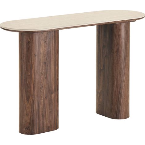 Minamata 40x120cm, plateau de table en céramique travertin, décor noyer. (1/5)