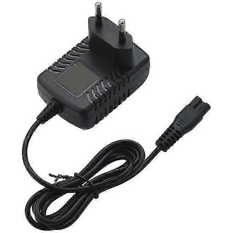 2,4-V-/3,6-V-Ladegerät mit europäischem Stecker für Elektrorasierer (Erwachsene, Kinder, Tierhaarschneider) – Schwarz