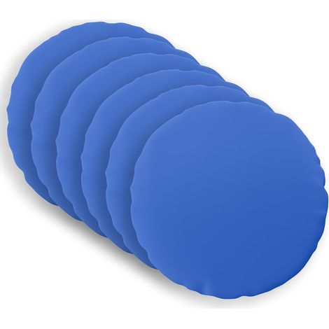 Federa 6 pcs HEERLEN Blu Reale Ø 60 cm Poliestere vidaXL (1/5)
