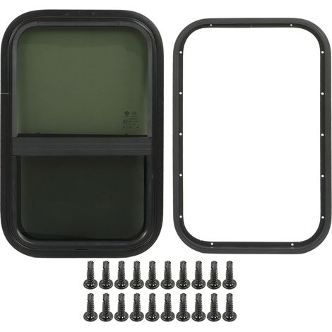 GARRYFIZH Fenêtre de camping-car 590x390mm verre trempé teinté coulissant horizontal vertical pour camping-cars remorques véhicules de construction