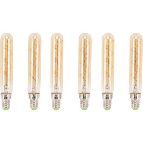 Lot de 2 ampoules LED E14 3W tubulaires dorées pour appliques murales, lampes de bureau, 220-240V-AquaForge (1/5)