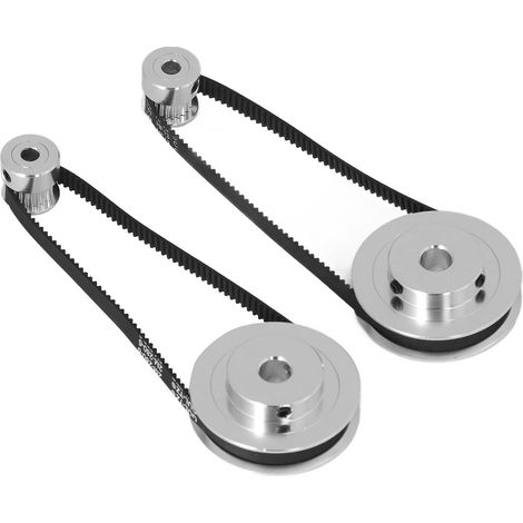 Poulie de distribution 20 dents 60 dents, roue synchrone en aluminium, courroie de distribution de 6 mm de largeur et de 280 mm de longueur pour imprimante 3D, alésage de 8 mm (0,3 po) pour 60 dents e (1/5)