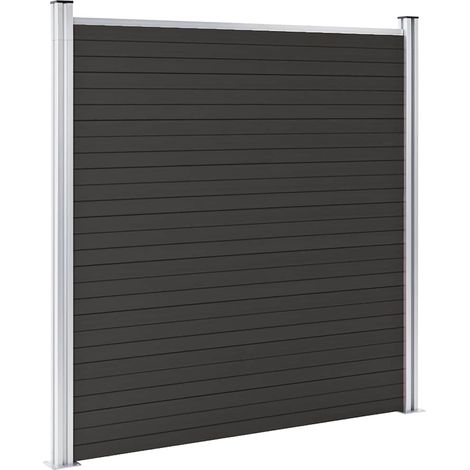 Maison Exclusive - Zaunelement WPC 180x186 cm Schwarz (1/5)