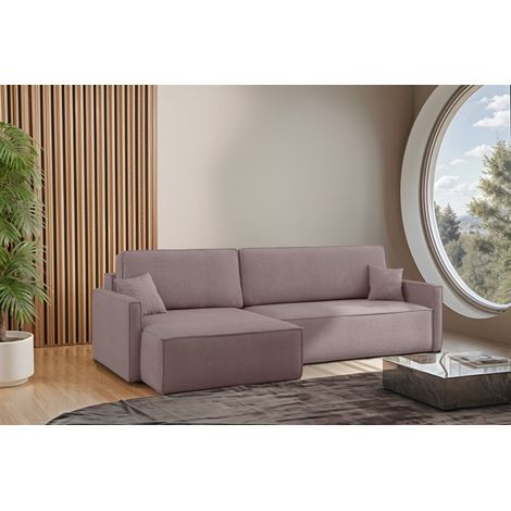 Ecksofa Schlafsofa Sofa LOUIS Stoff Scala Lavendel Ottomane Links (1/4)
