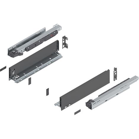 Blum Legrabox pure H M Schubladenschienen Set  1 Paar, 40kg 400mm  Tip On Vollauszug, oriongrau (1/5)