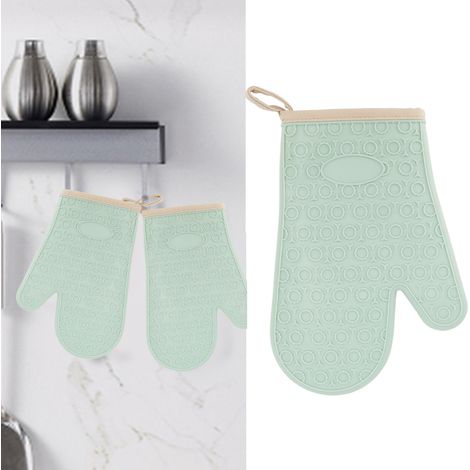 Gants résistants à la chaleur pour la cuisine, fours à micro-ondes, gants de cuisson résistants à la chaleur, gants de four en silicone, antidérapants, résistants aux hautes températures, modèle court (1/5)